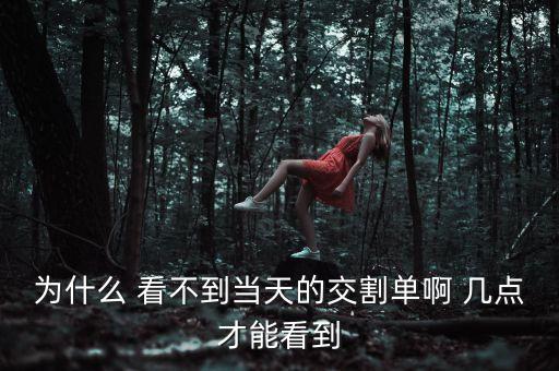 為什么 看不到當(dāng)天的交割單啊 幾點(diǎn)才能看到