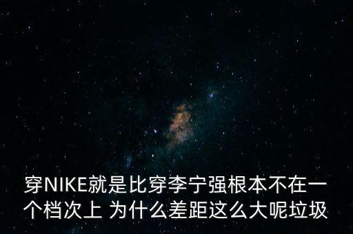 穿NIKE就是比穿李寧強(qiáng)根本不在一個(gè)檔次上 為什么差距這么大呢垃圾