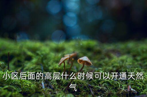 小區(qū)后面的高層什么時(shí)候可以開(kāi)通天然氣