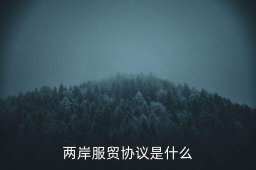 兩岸貨貿(mào)協(xié)議是什么，臺(tái)灣服貿(mào)協(xié)議是什么