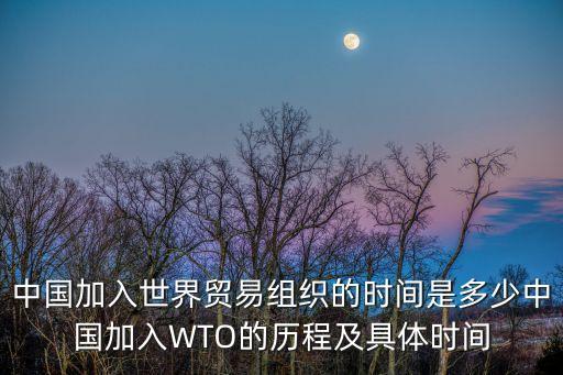 中國加入世界貿(mào)易組織的時間是多少中國加入WTO的歷程及具體時間