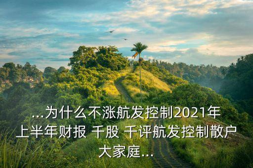 ...為什么不漲航發(fā)控制2021年上半年財報 千股 千評航發(fā)控制散戶大家庭...