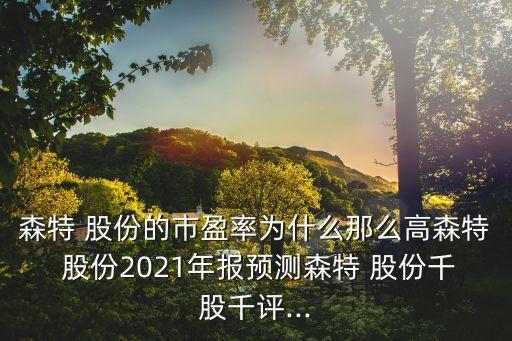 森特 股份的市盈率為什么那么高森特 股份2021年報(bào)預(yù)測森特 股份千股千評...