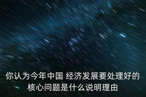 你認(rèn)為今年中國 經(jīng)濟(jì)發(fā)展要處理好的核心問題是什么說明理由