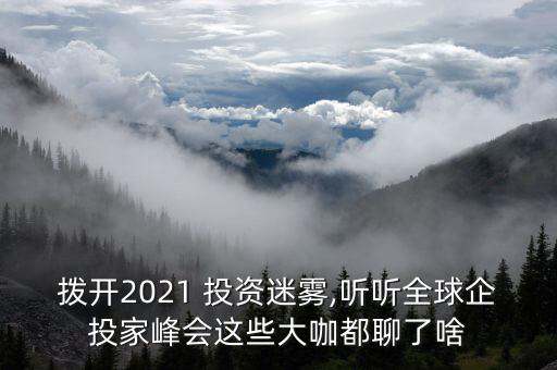 撥開2021 投資迷霧,聽聽全球企投家峰會(huì)這些大咖都聊了啥