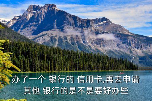 辦了一個 銀行的 信用卡,再去申請其他 銀行的是不是要好辦些