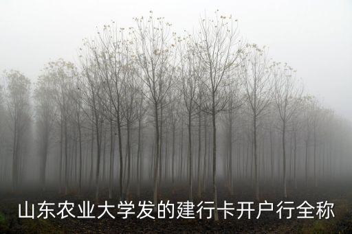 山東農(nóng)業(yè)大學發(fā)的建行卡開戶行全稱