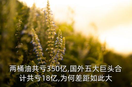 兩桶油共虧350億,國外五大巨頭合計共虧18億,為何差距如此大