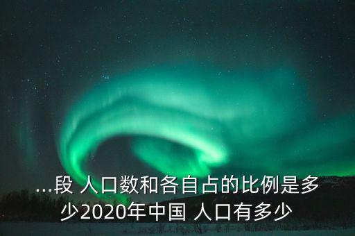 ...段 人口數(shù)和各自占的比例是多少2020年中國 人口有多少