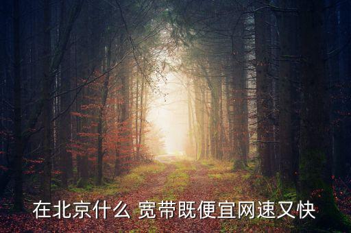 在北京什么 寬帶既便宜網(wǎng)速又快