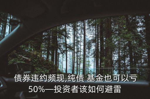  債券違約頻現(xiàn),純債 基金也可以虧50%—投資者該如何避雷