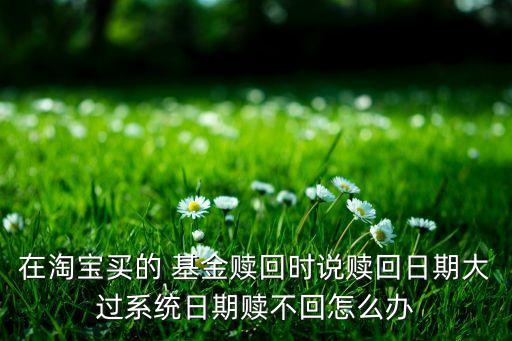 在淘寶買的 基金贖回時(shí)說贖回日期大過系統(tǒng)日期贖不回怎么辦