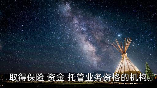 取得保險 資金 托管業(yè)務資格的機構