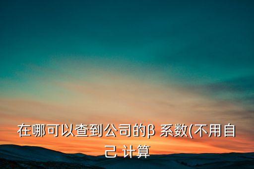 在哪可以查到公司的β 系數(shù)(不用自己 計(jì)算