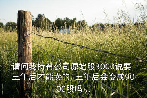 請問我持有公司原始股3000說要 三年后才能賣的, 三年后會變成9000股嗎...