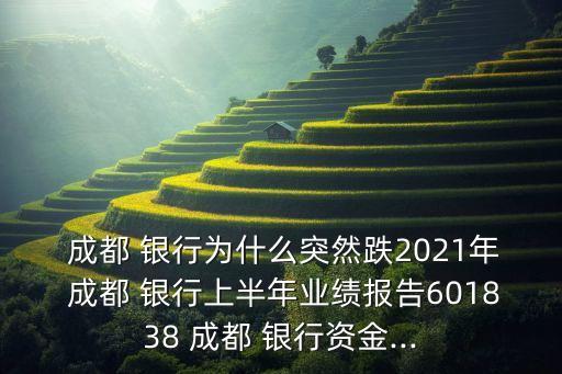  成都 銀行為什么突然跌2021年 成都 銀行上半年業(yè)績報(bào)告601838 成都 銀行資金...