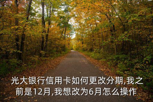  光大銀行信用卡如何更改分期,我之前是12月,我想改為6月怎么操作