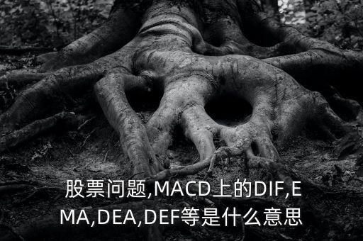  股票問題,MACD上的DIF,EMA,DEA,DEF等是什么意思