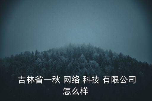  吉林省一秋 網絡 科技 有限公司怎么樣