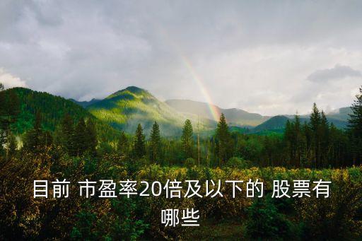 目前 市盈率20倍及以下的 股票有哪些