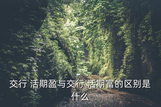 交行 活期盈與交行 活期富的區(qū)別是什么