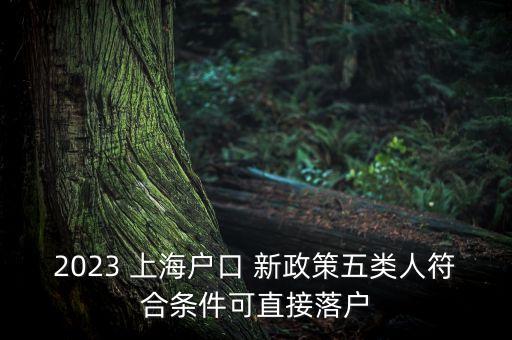 2023 上海戶口 新政策五類(lèi)人符合條件可直接落戶