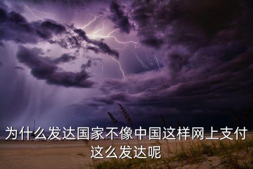 為什么發(fā)達國家不像中國這樣網上支付這么發(fā)達呢