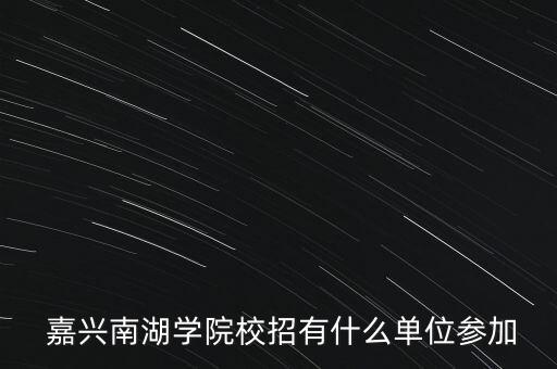  嘉興南湖學(xué)院校招有什么單位參加