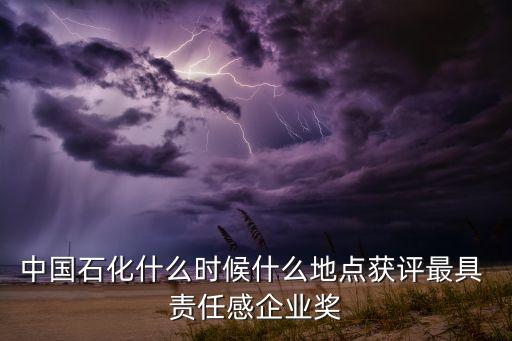 中國石化什么時(shí)候什么地點(diǎn)獲評最具 責(zé)任感企業(yè)獎(jiǎng)