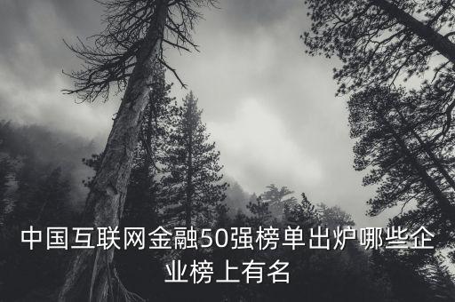 中國互聯(lián)網(wǎng)金融50強榜單出爐哪些企業(yè)榜上有名