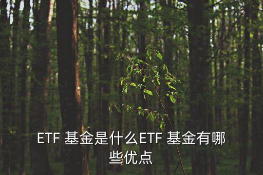 ETF 基金是什么ETF 基金有哪些優(yōu)點