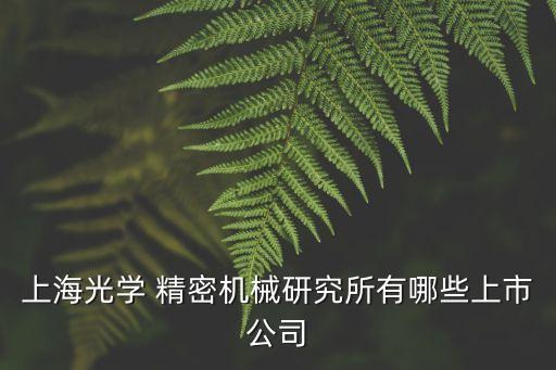 上海光學(xué) 精密機械研究所有哪些上市公司