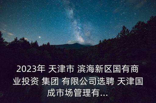 2023年 天津市 濱海新區(qū)國有商業(yè)投資 集團(tuán) 有限公司選聘 天津國成市場管理有...