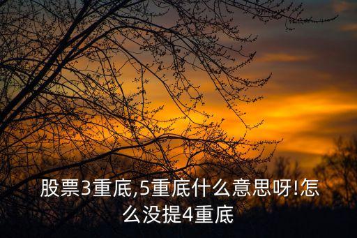  股票3重底,5重底什么意思呀!怎么沒提4重底