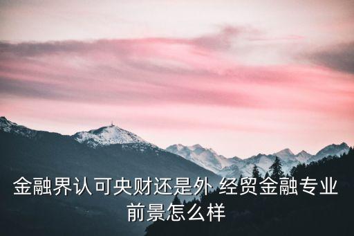 金融界認(rèn)可央財(cái)還是外 經(jīng)貿(mào)金融專業(yè)前景怎么樣