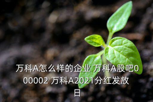  萬(wàn)科A怎么樣的企業(yè) 萬(wàn)科A股吧000002 萬(wàn)科A2021分紅發(fā)放日