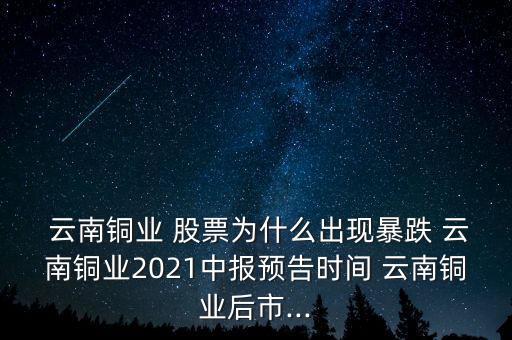  云南銅業(yè) 股票為什么出現(xiàn)暴跌 云南銅業(yè)2021中報預告時間 云南銅業(yè)后市...