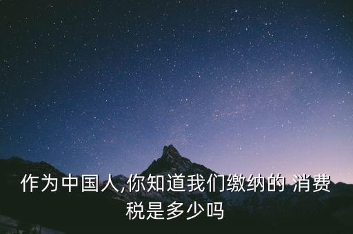 作為中國人,你知道我們繳納的 消費(fèi)稅是多少嗎