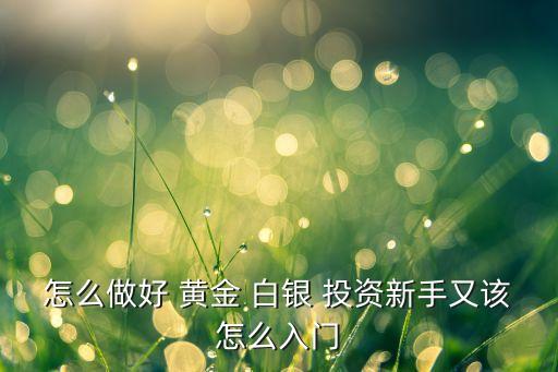 怎么做好 黃金 白銀 投資新手又該怎么入門(mén)