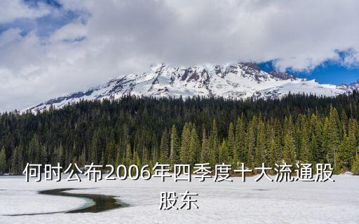 何時公布2006年四季度十大流通股股東