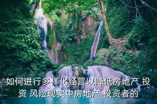 如何進(jìn)行多樣化經(jīng)營以降低房地產(chǎn) 投資 風(fēng)險(xiǎn)現(xiàn)實(shí)中房地產(chǎn) 投資者的