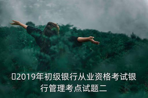 ?2019年初級銀行從業(yè)資格考試銀行管理考點試題二