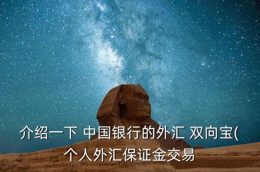 介紹一下 中國銀行的外匯 雙向?qū)?個人外匯保證金交易