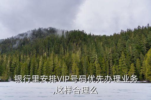  銀行里安排VIP號碼優(yōu)先辦理業(yè)務,這樣合理么