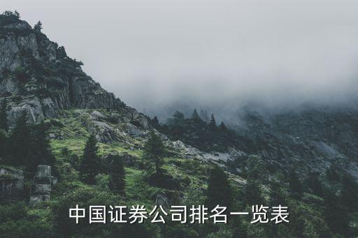 中國證券公司排名一覽表