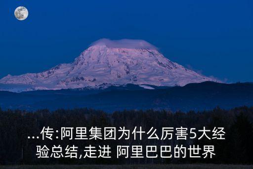 ...傳:阿里集團為什么厲害5大經(jīng)驗總結(jié),走進 阿里巴巴的世界