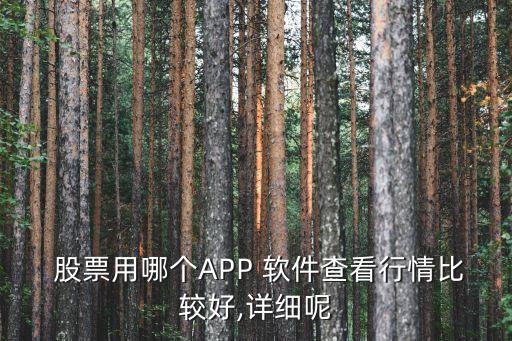  股票用哪個(gè)APP 軟件查看行情比較好,詳細(xì)呢