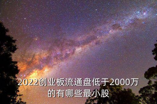 2022創(chuàng)業(yè)板流通盤(pán)低于2000萬(wàn)的有哪些最小股