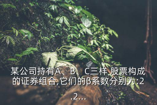 某公司持有A、B、C三樣 股票構(gòu)成的證券組合,它們的β系數(shù)分別為:2.2...