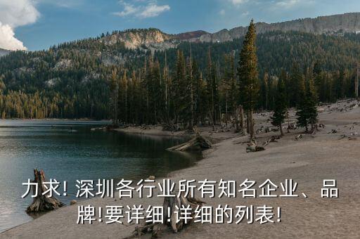 力求! 深圳各行業(yè)所有知名企業(yè)、品牌!要詳細(xì)!詳細(xì)的列表!